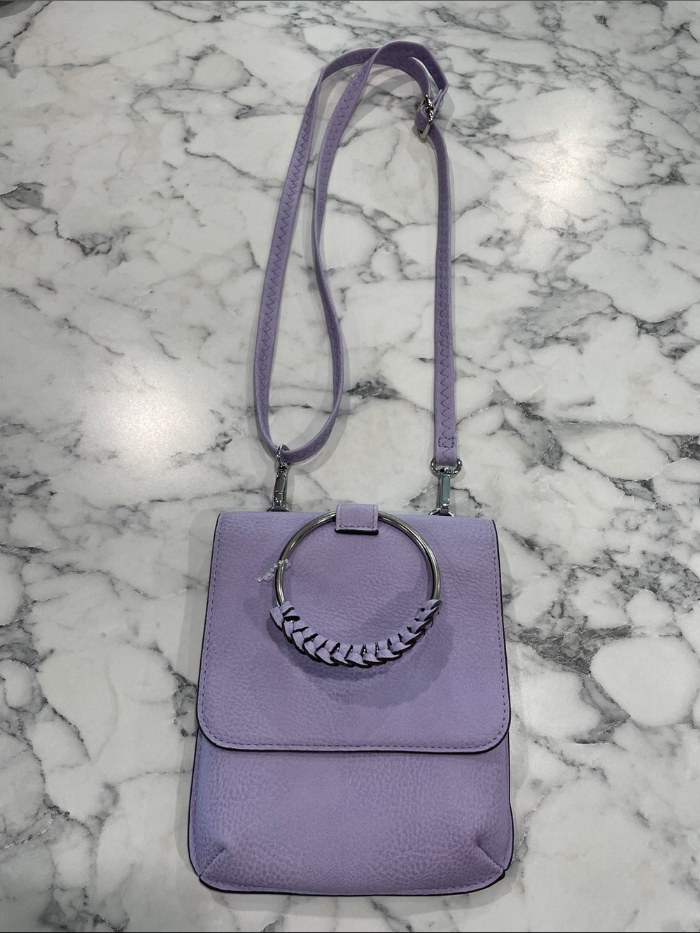 Lavender Crossbody Purse with Silver Ring Accent Collection XIIX